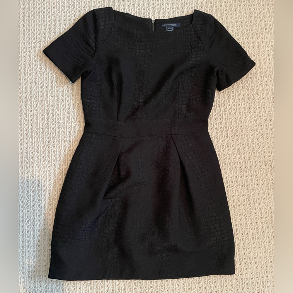 French Connection Textured Black Mini Dress